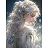 (Big Size) Silver-Haired Butterfly Girl - 11CT Stamped Cross Stitch 50*65cm/19.69*25.59in