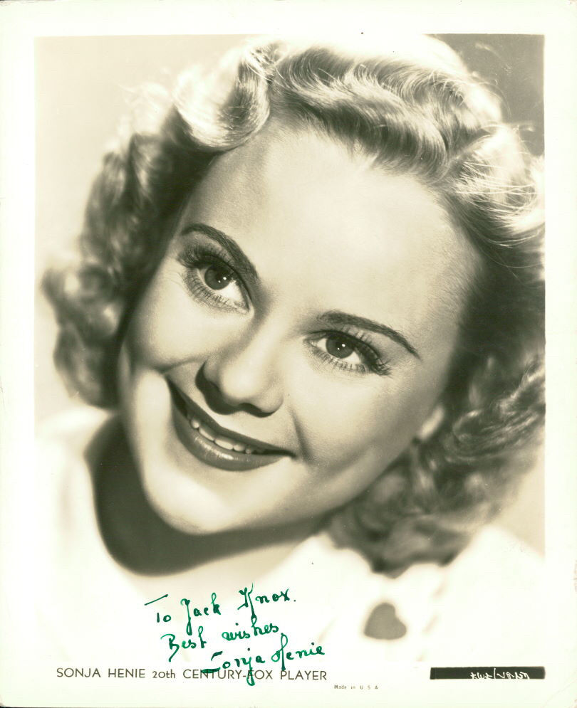 Sonja Henie (Vintage, Inscribed) signed Photo Poster painting COA