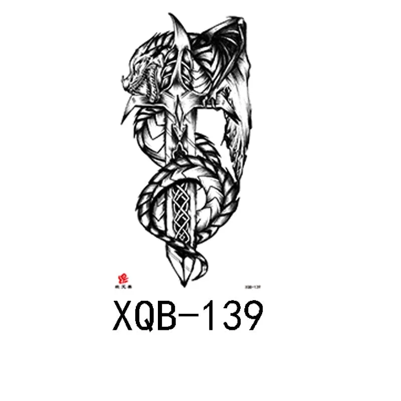 Small Full Arm Waterproof Tattoo Sticker Half Arm Arm Fierce Wolf Head Animal Arm Lasting European and American Tattoo Sticker