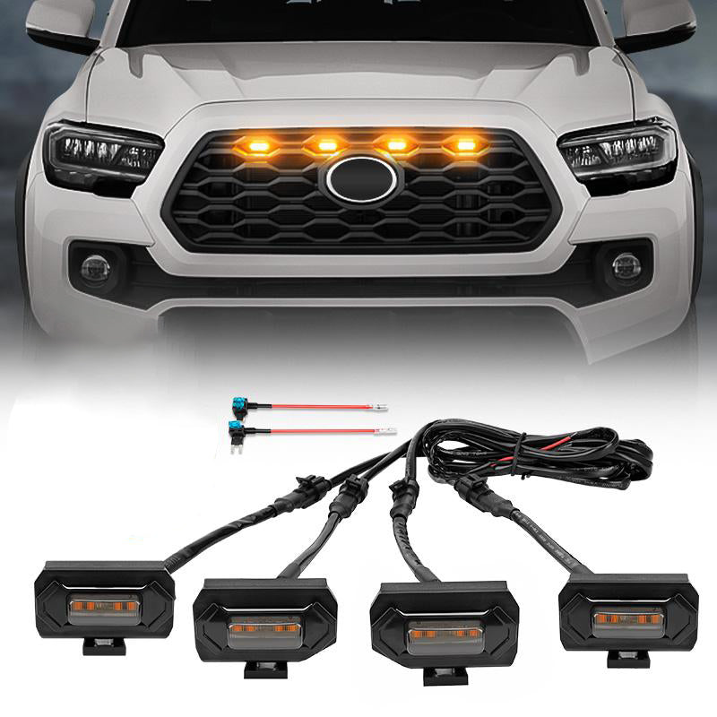 Roxmad Front Amber/White LED Grille/Raptor Lights Kit For 2020-Later OEM TRD Off Road & TRD Sport Toyota Tacoma