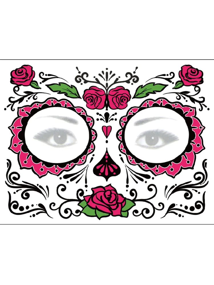 Sugar Skull Inspired Face Temporary Tattoo