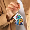 Diamond Painting Double Sided Dinosaur Letters P Keychain Pendant