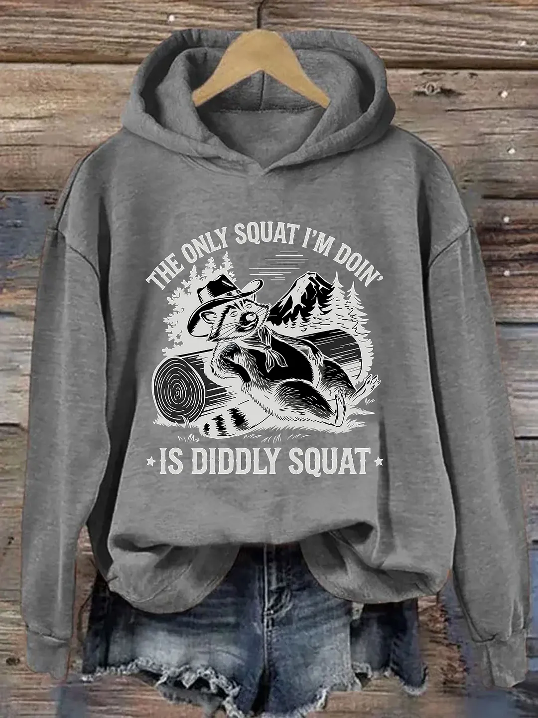Funny Cowboy Raccoon Hoodie