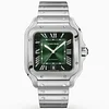 Cartier Santos Large Stainless Steel with Green Dial (40mm) Super Clone