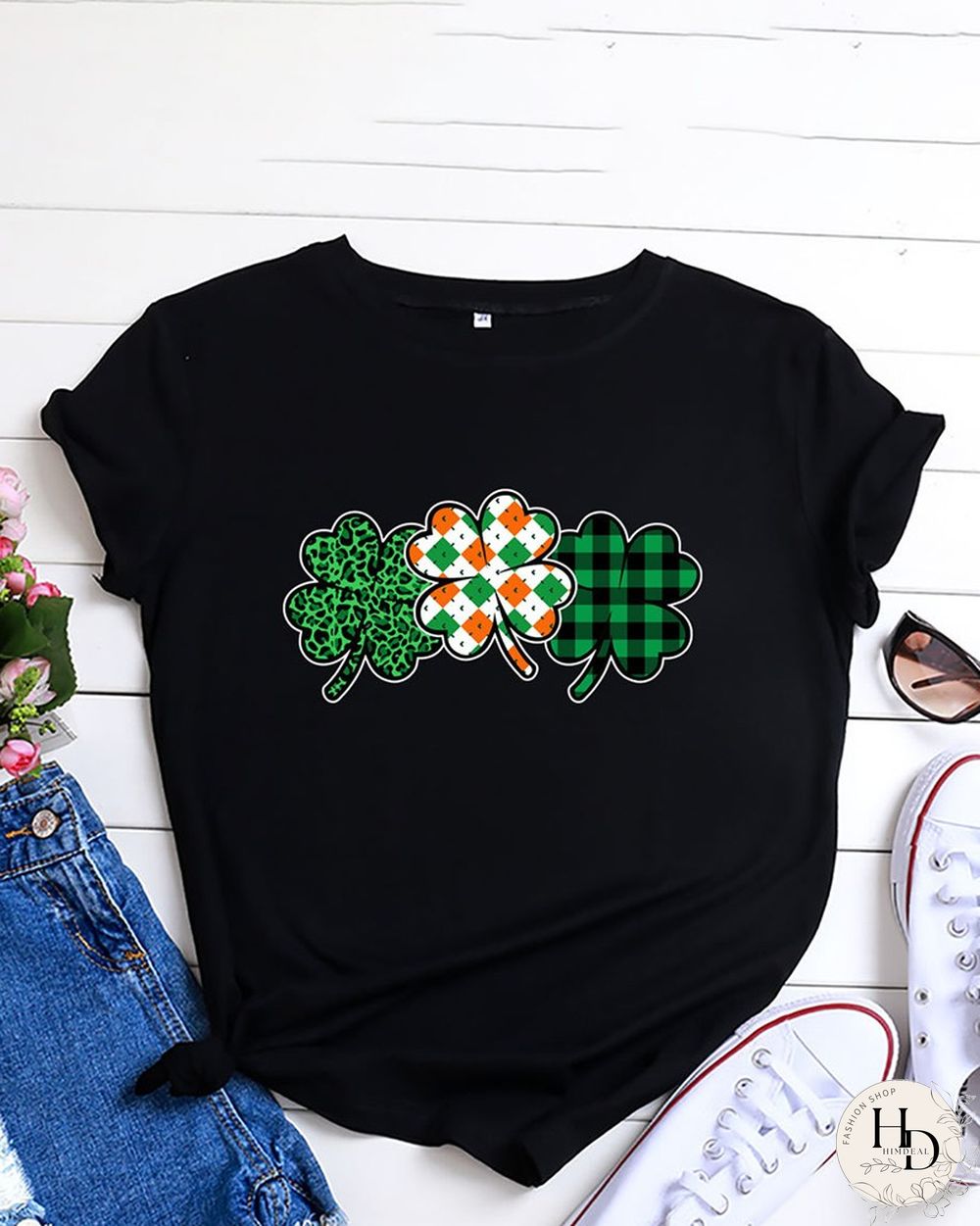 Clover Print Casual T-shirt