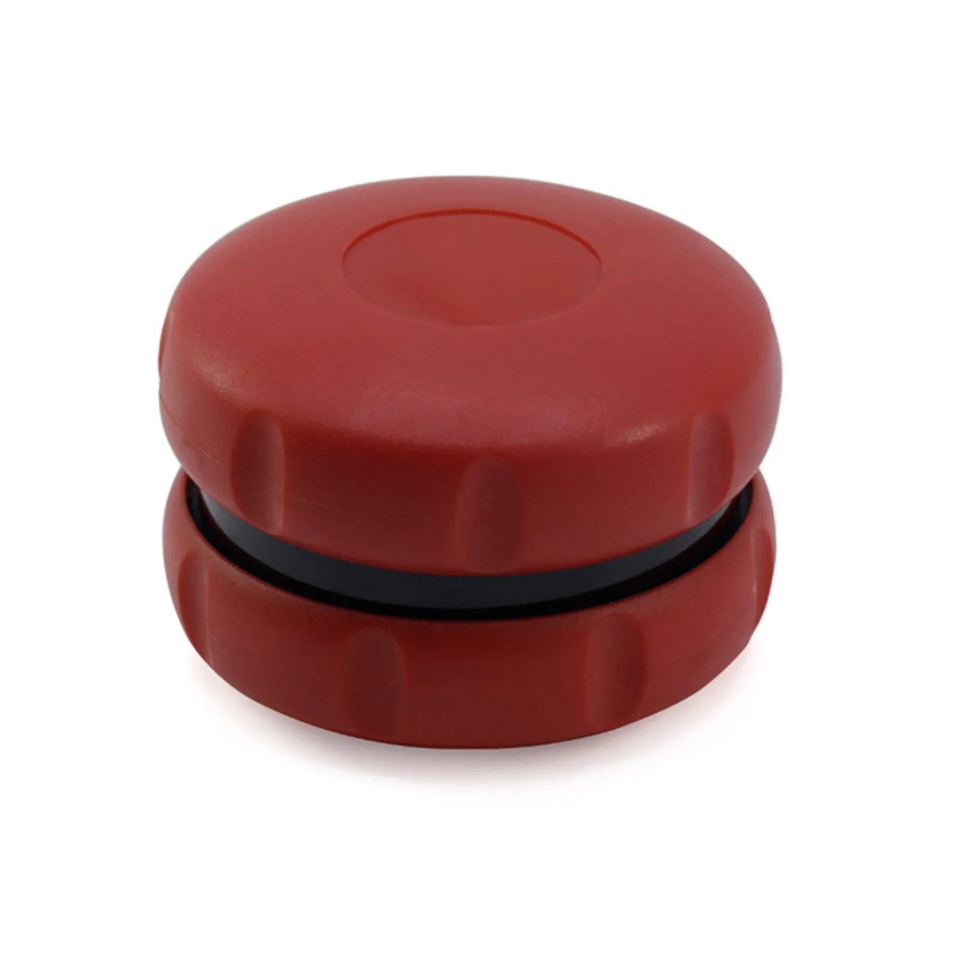 60MM Plastic 2-Layer Hamburger Chamfered Herb Grinder-Red