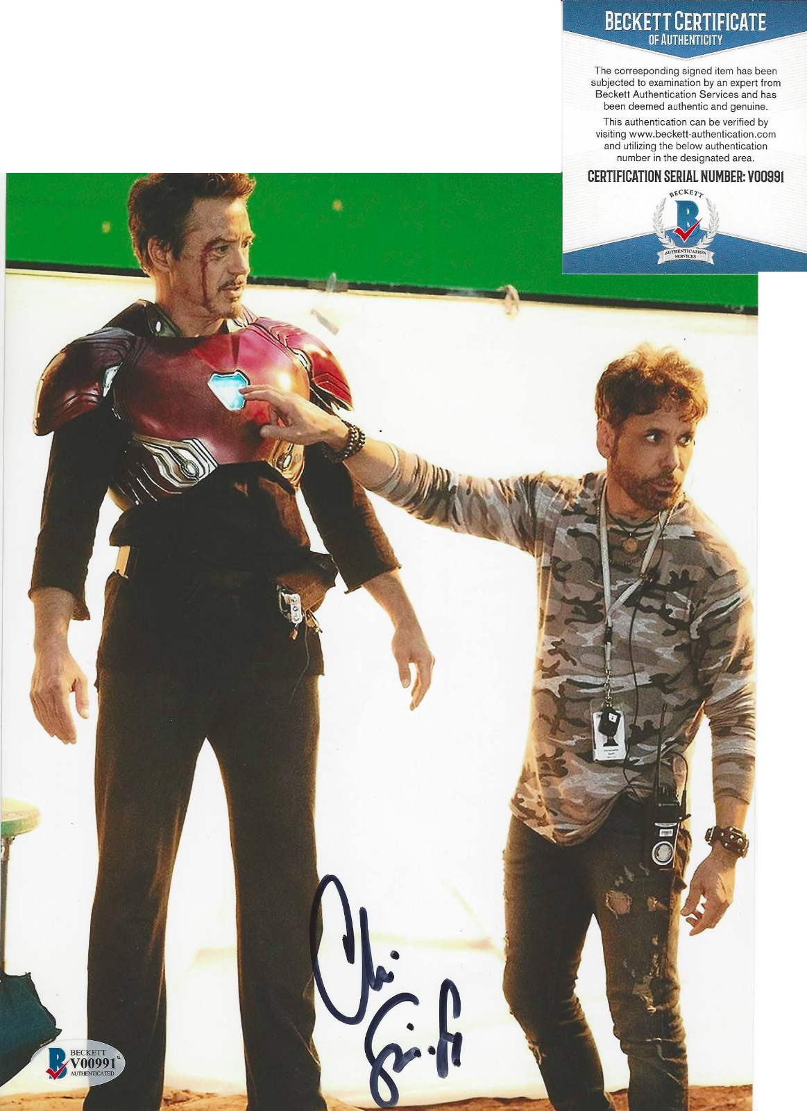 CHRISTOPHER SWIFT SIGNED IRON MAN AVENGERS SPECIAL EFFECTS 8x10 Photo Poster painting B BAS COA