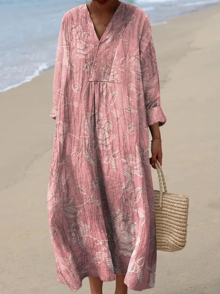Womens Elegant Two-Tone Print Floral Pattern Print Casual Dress