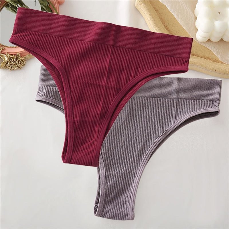 2PCS/Set Sexy Thong Panties Women's Underwear G-String Female Underpants Seamless Briefs Intimates Sexy Lingerie T-Back Pantys