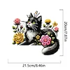 (US Local)Black Cat 2D Flat Diamond Painting Door Corner Sign DIY Door Frame Decoration