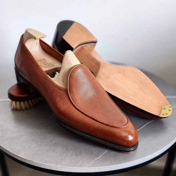 Formal Leather Shoes Deerskin Handmade Loafers