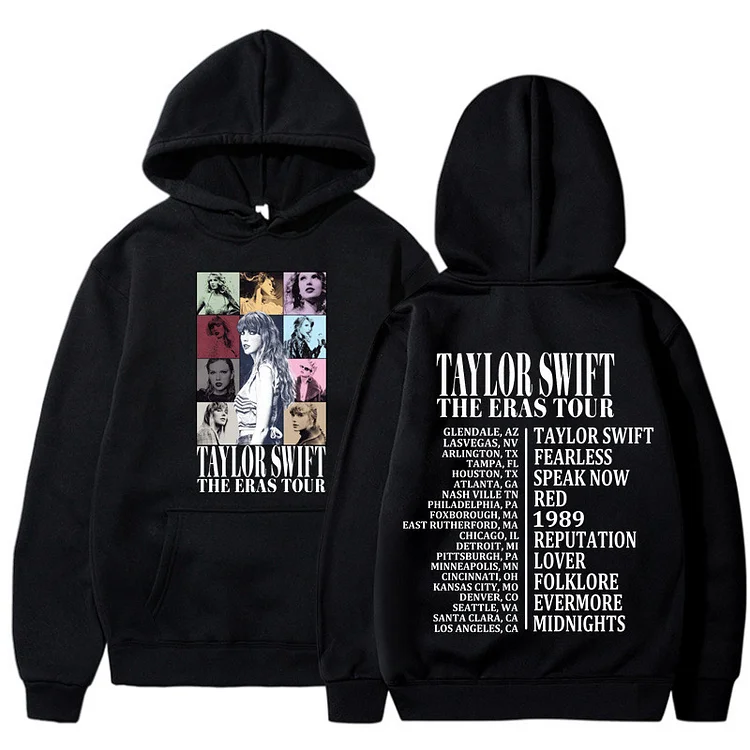 Taylor Swift The Eras Tour Printed Hoodie Zipless Pocket Hoodie at Hiphopee