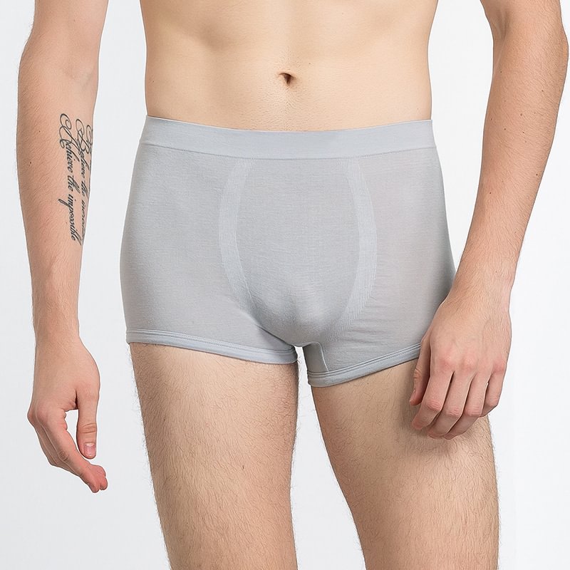 Men's Silk Trunks Underwear Thin Light Style Gray