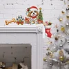 (US Local)Wooden Christmas Dog DIY Diamond Painting Door Topper Decor for Party Ornament