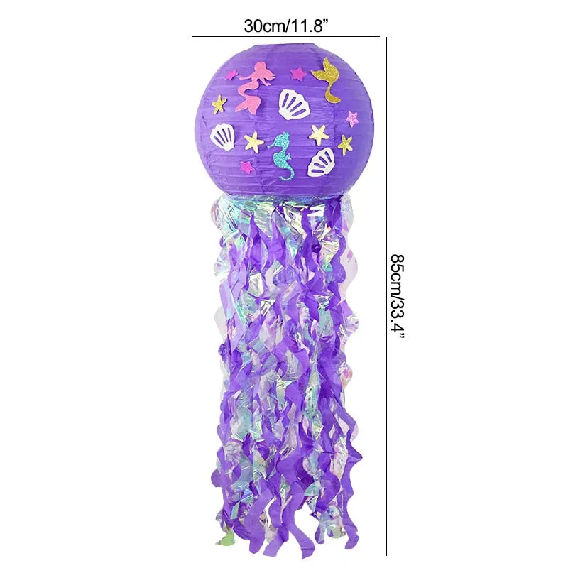 Mermaid Birthday Party Disposable Tableware Set Under The Sea Party Little Mermaid Girls 1st Birthday Decoration Shell Balloons