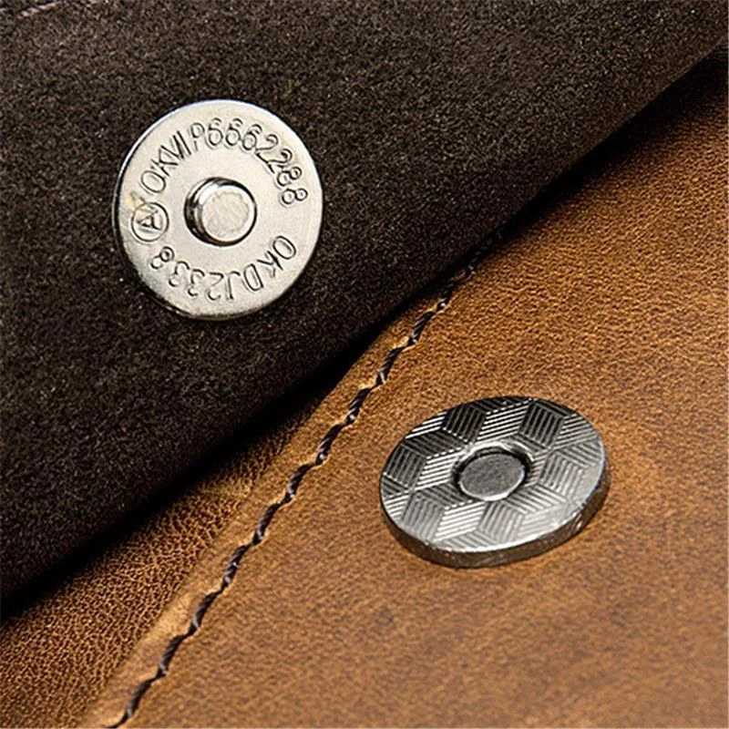 Men's Casual Cowhide Leather Double Zippers Crossbody Packs Waist Bag