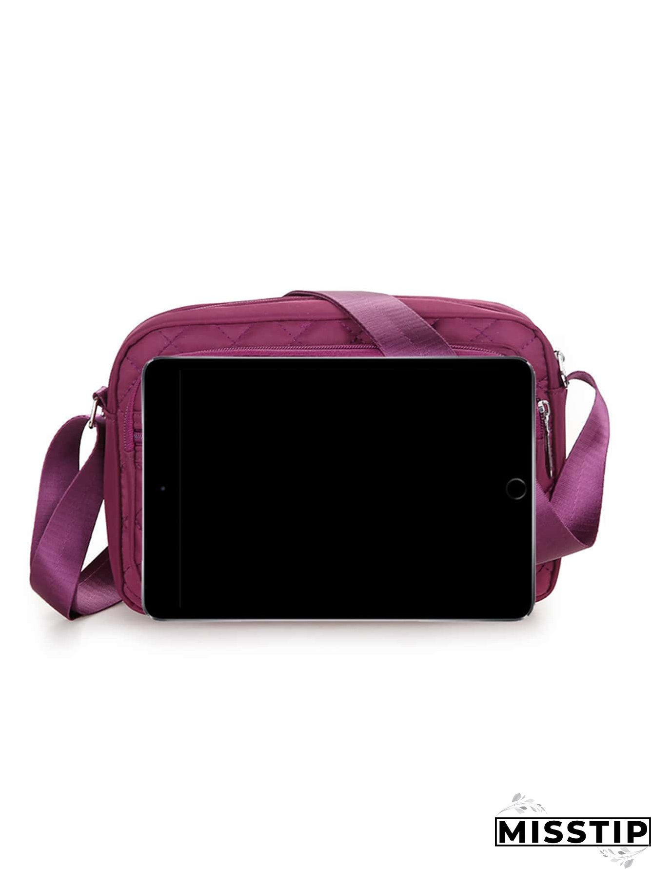 Quilted Letter Decor Square Bag