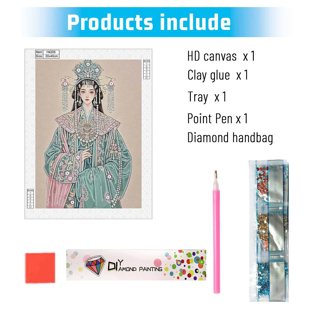 Diamond Painting - Partial Special Shaped Drill - Noble Lady(Canvas|30x40cm)