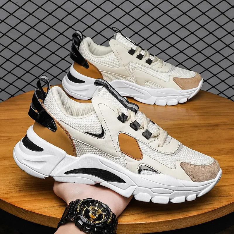 2022 Spring New Men Casual Shoes Outside Quality Lace-up Sneakers Soft Comfort Walking Zapatillas Hombre Fashion Mesh Breathable