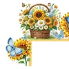Holz Sonnenblumen Schmetterlinge Tür Ecke Aufkleber - 5d DIY Handwerk Dekoration