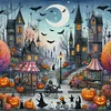 (Multi-Style) Halloween House-11CT Stamped Cross Stitch 50*50cm/19.69*19.69in