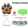 DIY Diamond Painting Double Sided Effect Stained Glass Panel Decorative Home Garden Decoration Hanging Kit(Flower Paw)