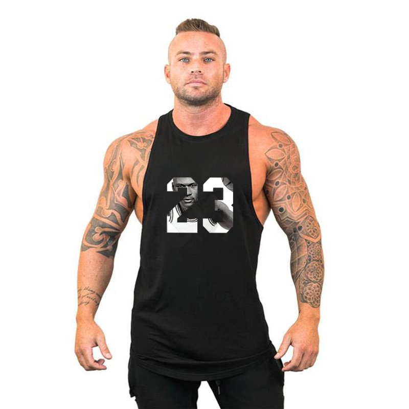 NO.23 Mens Gym Top Fitness Sleeveless T-shirts-VESSFUL