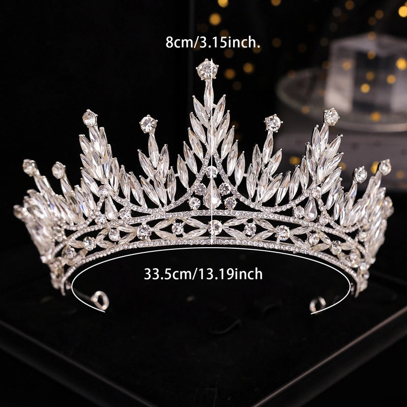 Elegant Luxurious Women’s Multicolor Alloy Inlay Rhinestones Crown