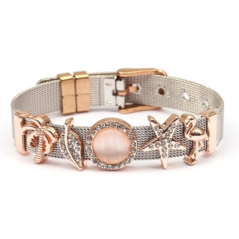 Cute Minimalist Heart Shape Titanium Steel Bracelets In Bulk