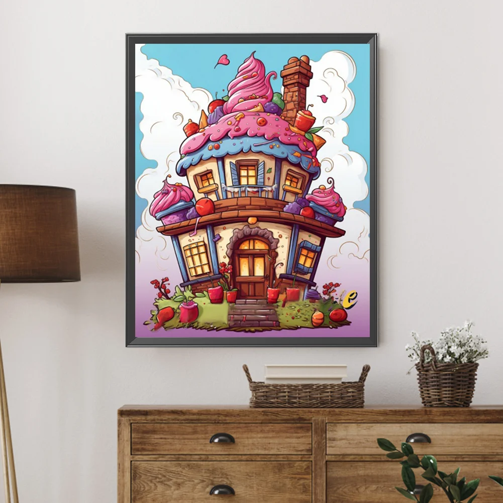 Partial AB Diamond Painting - Full Round Drill - Dessert House(Canvas|45*55cm)