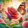 Diamond Painting - Full Round Drill - Rose & Butterfly(Canvas|30*30cm)