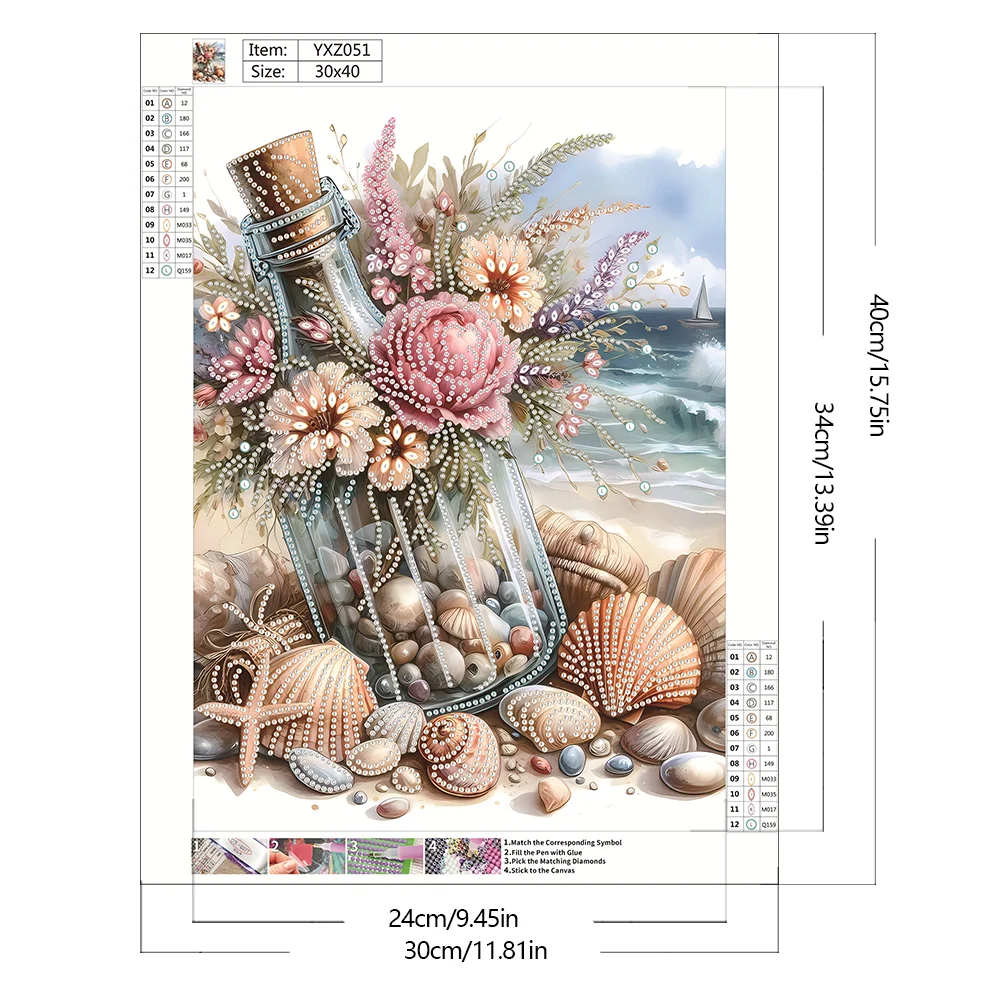 Diamond Painting - Partial Special Shaped Drill - Seashell(Canvas|30*40cm)