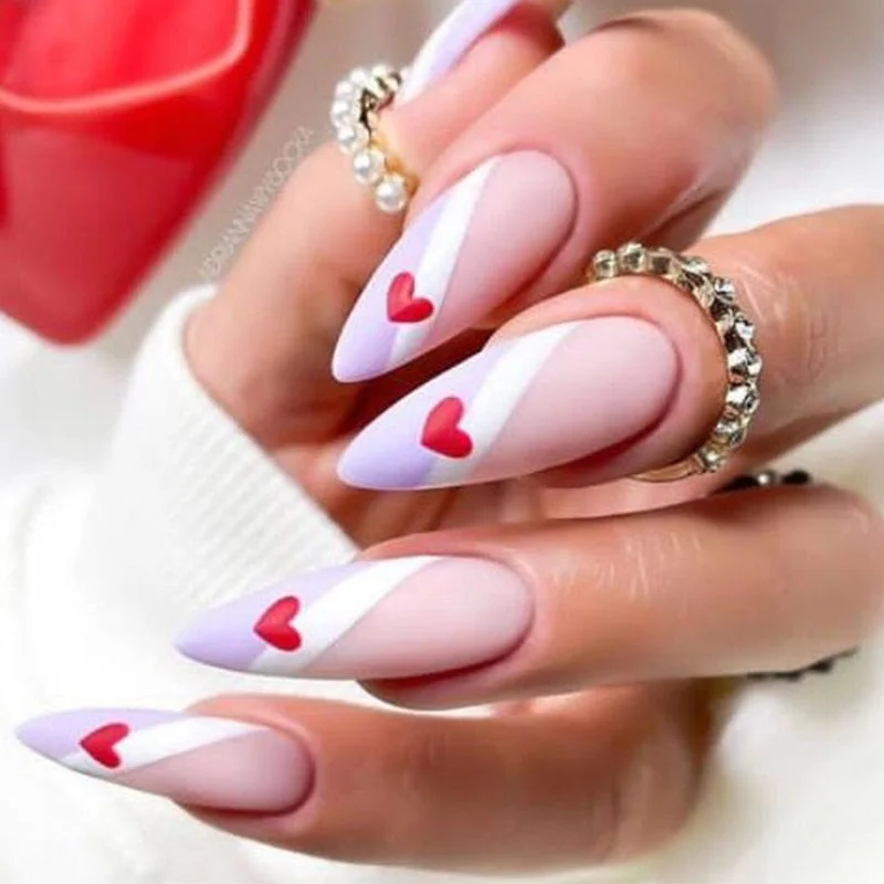 1PC 3D Nail Stickers Heart Love Self-Adhesive Slider Letters Nail Art Decorations Valentine's Day Decals Manicure Accessories-Nail Inspo