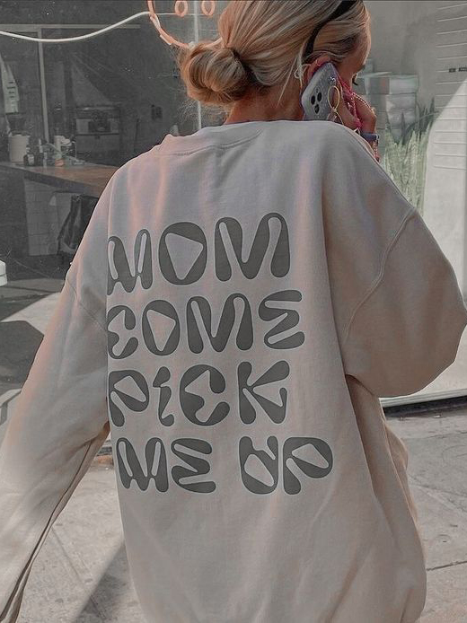 Mom Come Pion Me Up Printed Women's Casual Sweatshirt / [blueesa] /