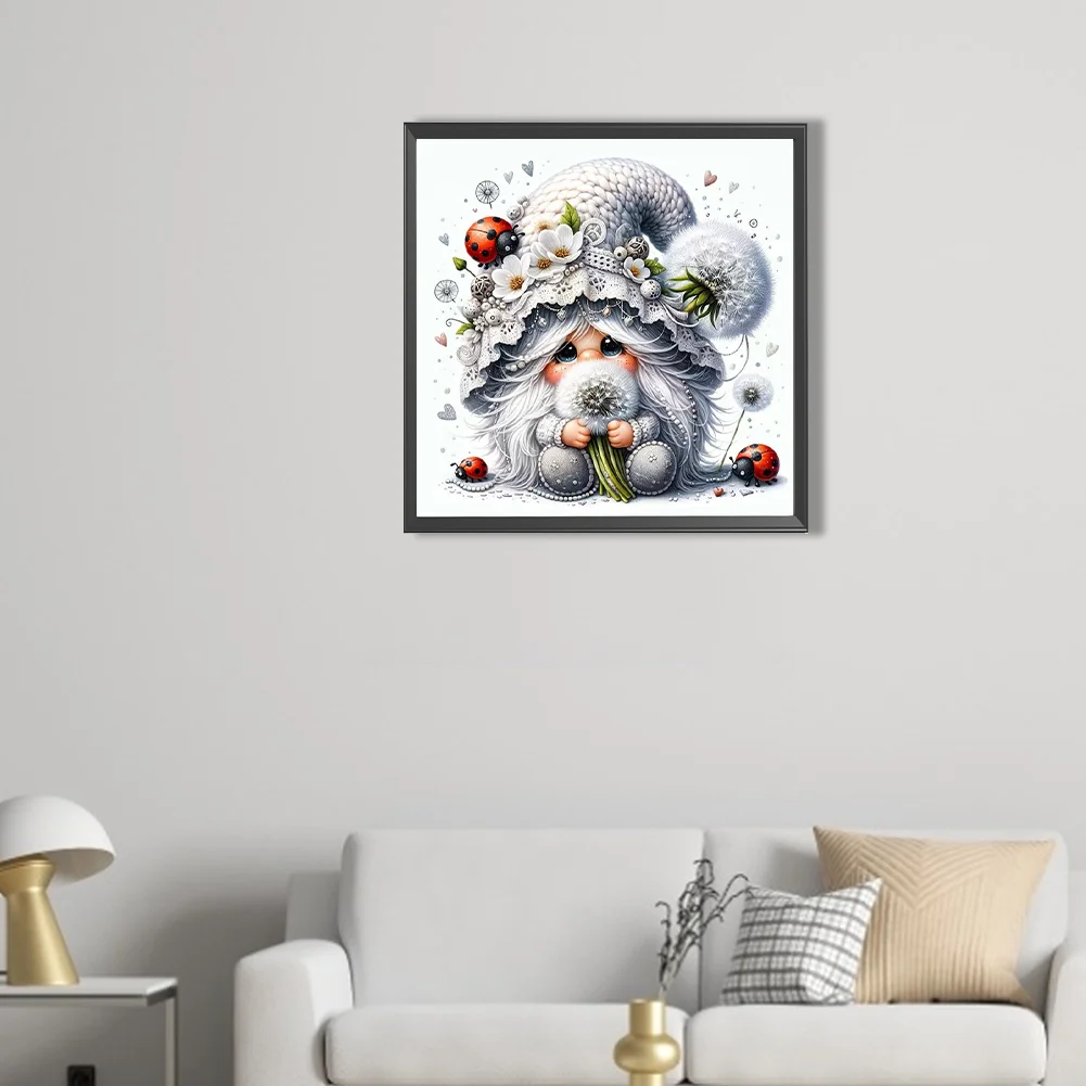 Partial AB Diamond Painting - Full Round Drill - Dandelion Gnome(Canvas|45*45cm)