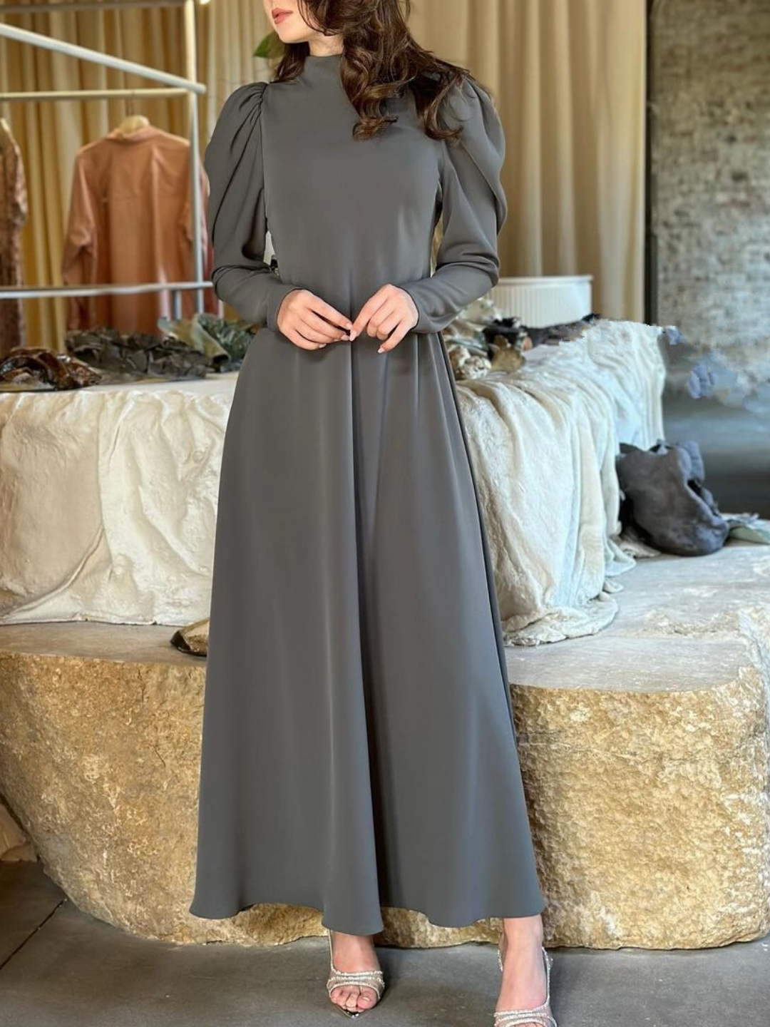 Fashionable Long-sleeved Loose Commuting Simple Long Skirt | Oxredo Shop Ramadan Sale