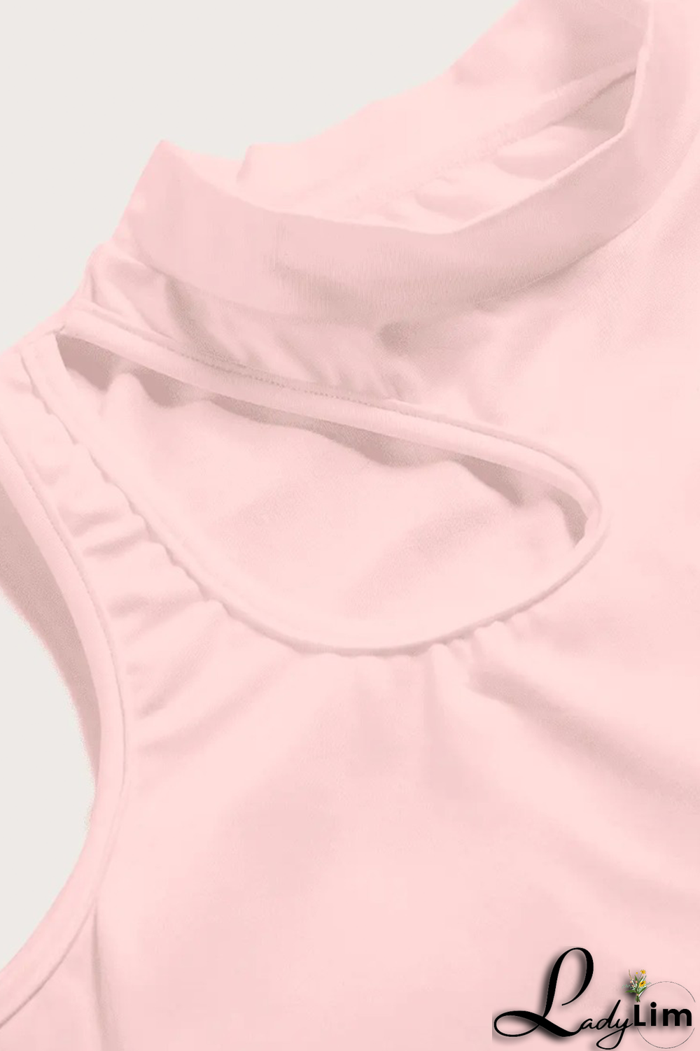 Cream White Sexy Solid Patchwork Half A Turtleneck Tops