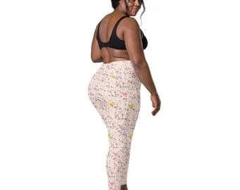 pornhint Pornhint Flower and Butterfly Leggings with pockets