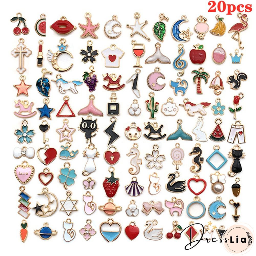 10/20 Pcs Mixed Alloy Pendant Cartoon Animal Tree Enamel Charms Beads for Jewelry Making Diy Earrings Neacklace Bracelet Accessaries arrow