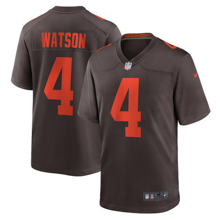 Men's Cleveland Browns #4 Deshaun Watson Nike Brown Alternate Game Jersey