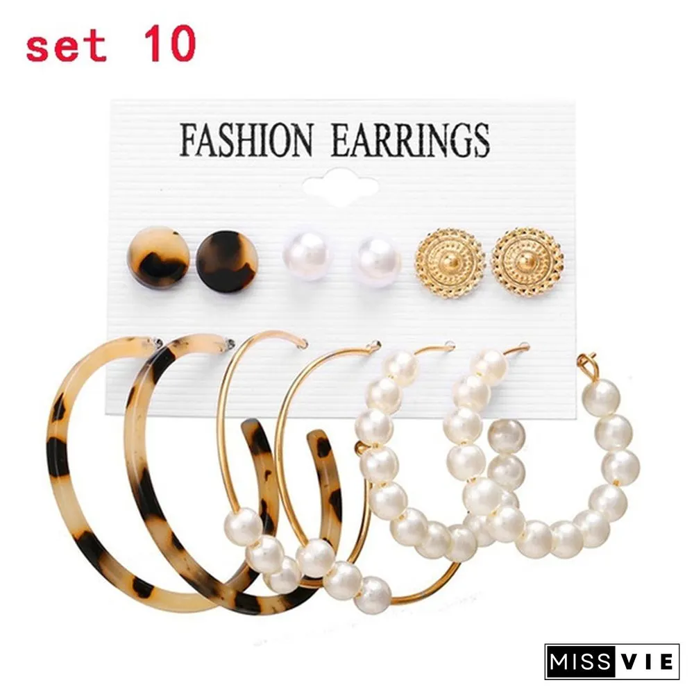 Styles New Tassel Acrylic Earrings For Women Bohemian Set Big Geometric Drop Earring