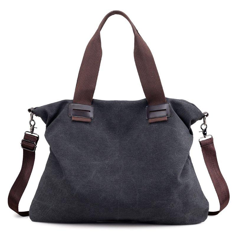 Bag - Casual Soild Durable Thicker Canvas Large Capacity Shoulder Bag