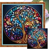 Glass Painting Tree Of Life - 18CT Stamped Cross Stitch - 30*30cm - Natural