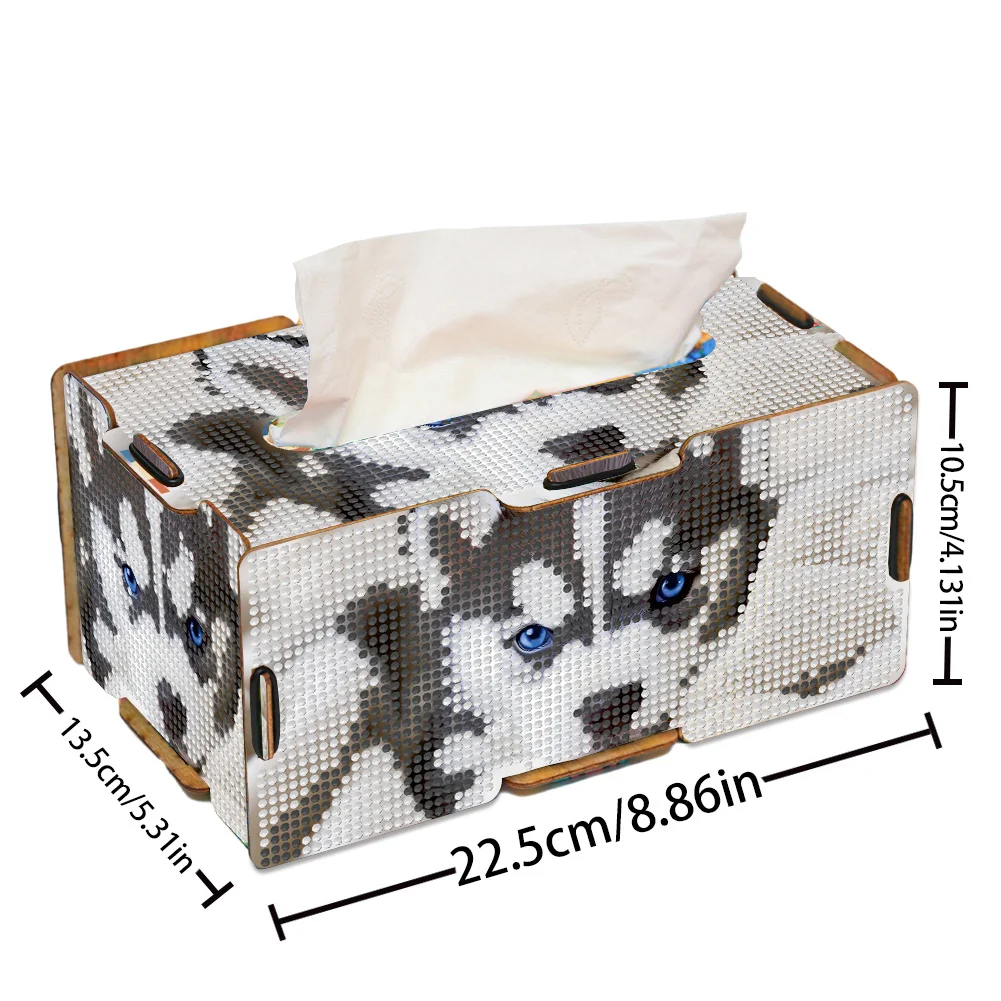 Diamond Painting Tissue Box Kits Decorative Rhinestone Craft Kit (Husky)