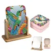(US Local)DIY Hummingbird Diamond Painting Kit Rotatable Mirror w Diamond Art Jewelry Box