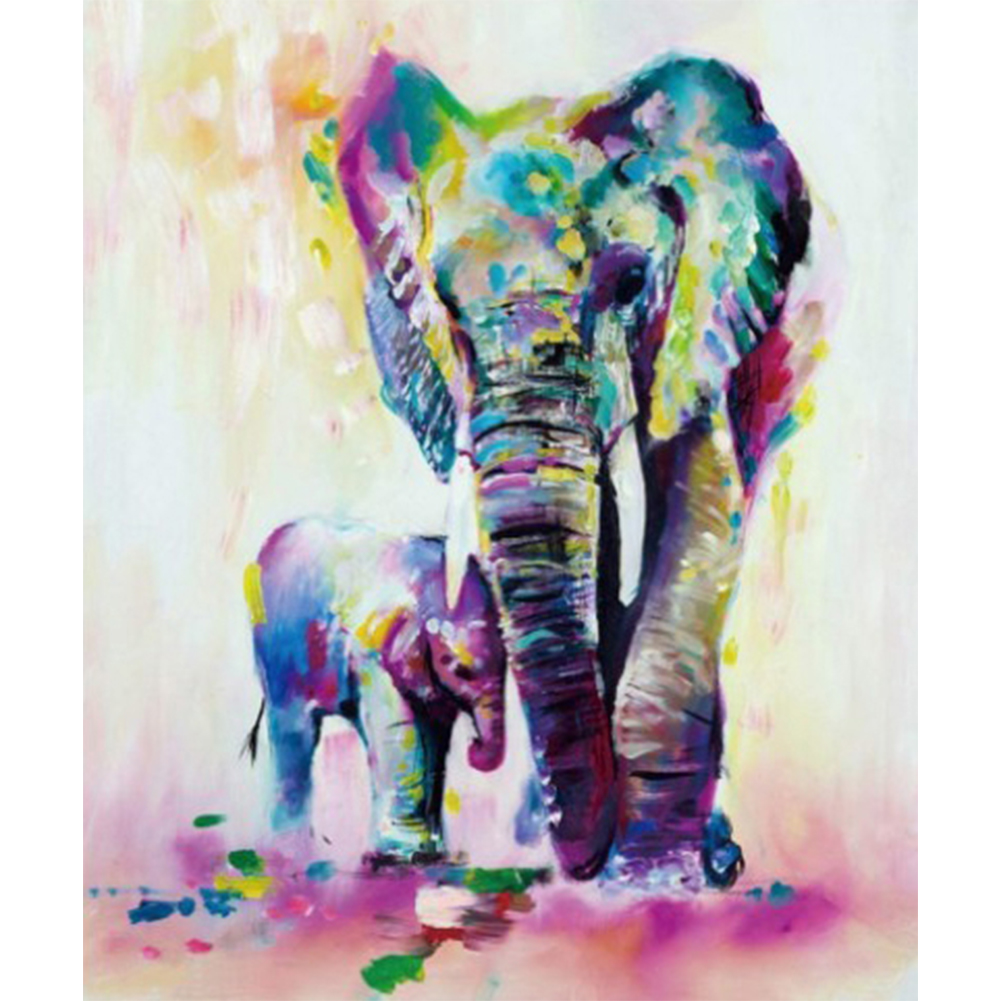 

30*40CM - Round Drill Diamond Painting - Elephant, 501 Original
