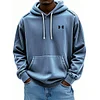 Men's Retro Washed Distressed Lace Up Comfort Hoodie