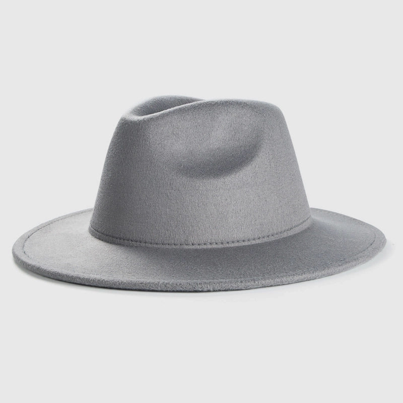 Exclusive For Cross-border British Retro Woolen Hat Men ‘s And Women ‘s Hats Light Board Felt Cap Simple Big Brim Fedora Hat Tide