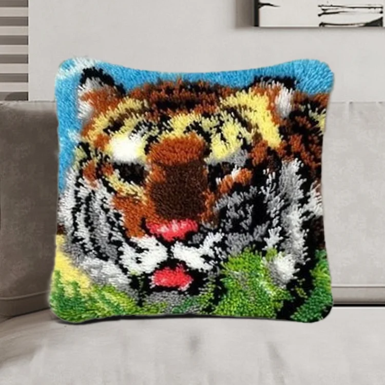 Tiger Pillowcase Latch Hook Kits for Beginners veirousa