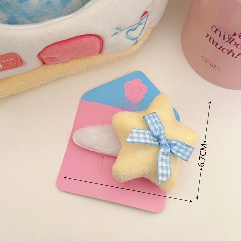 Cute Sweet Women’s Star Heart Shape Plush Hair Clip